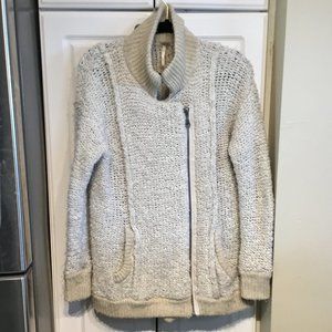 Free People Chunky Zip Up Sweater